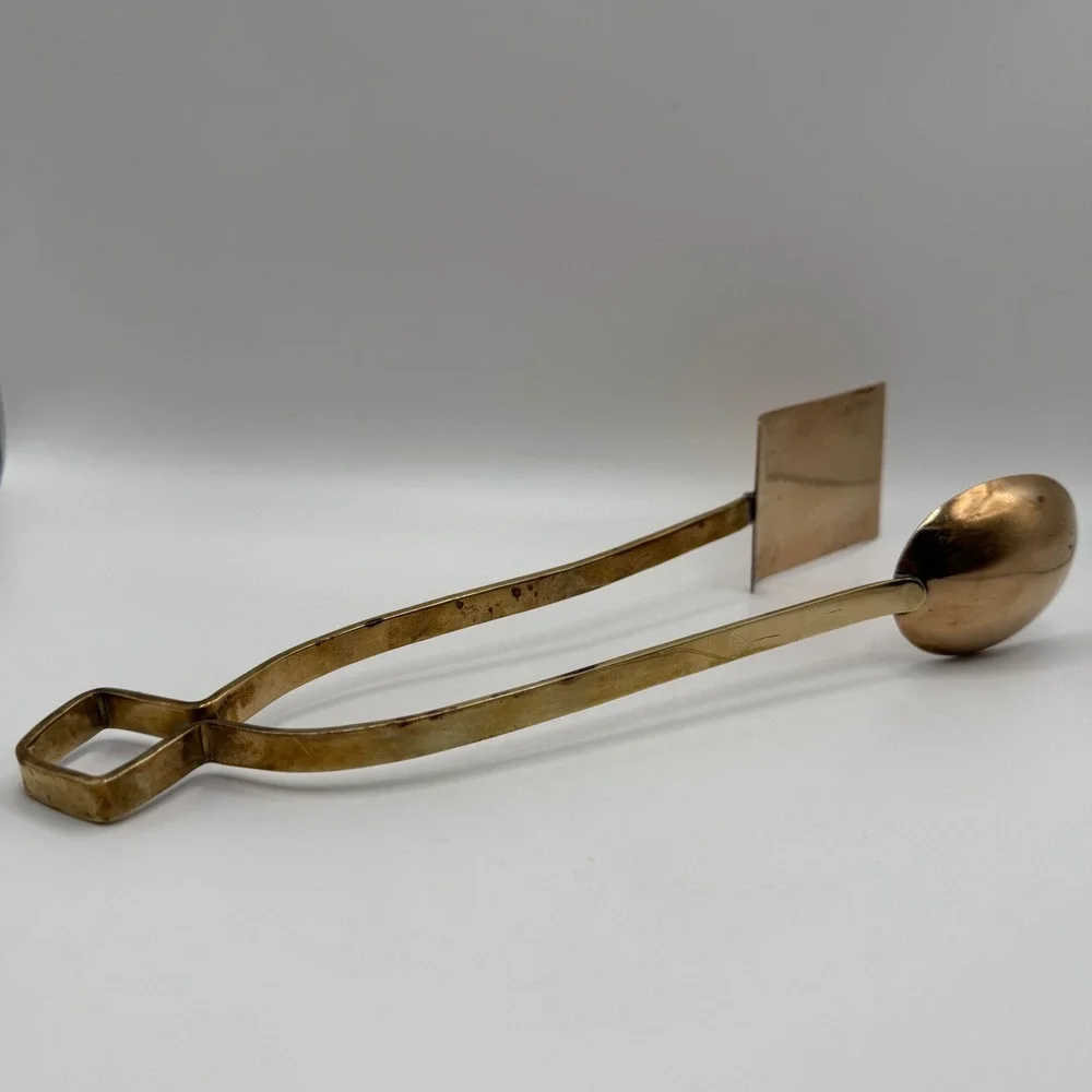 VTG Brass Serving Tongs‎ Spoon Spatula Combo Buffet Appetizer Server Gold Tone